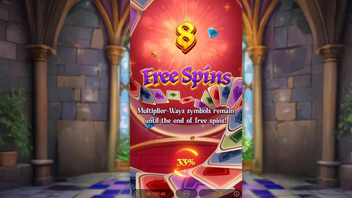 Tampilan visual slot Poker Kingdom Win dengan tema kerajaan dan kartu remi